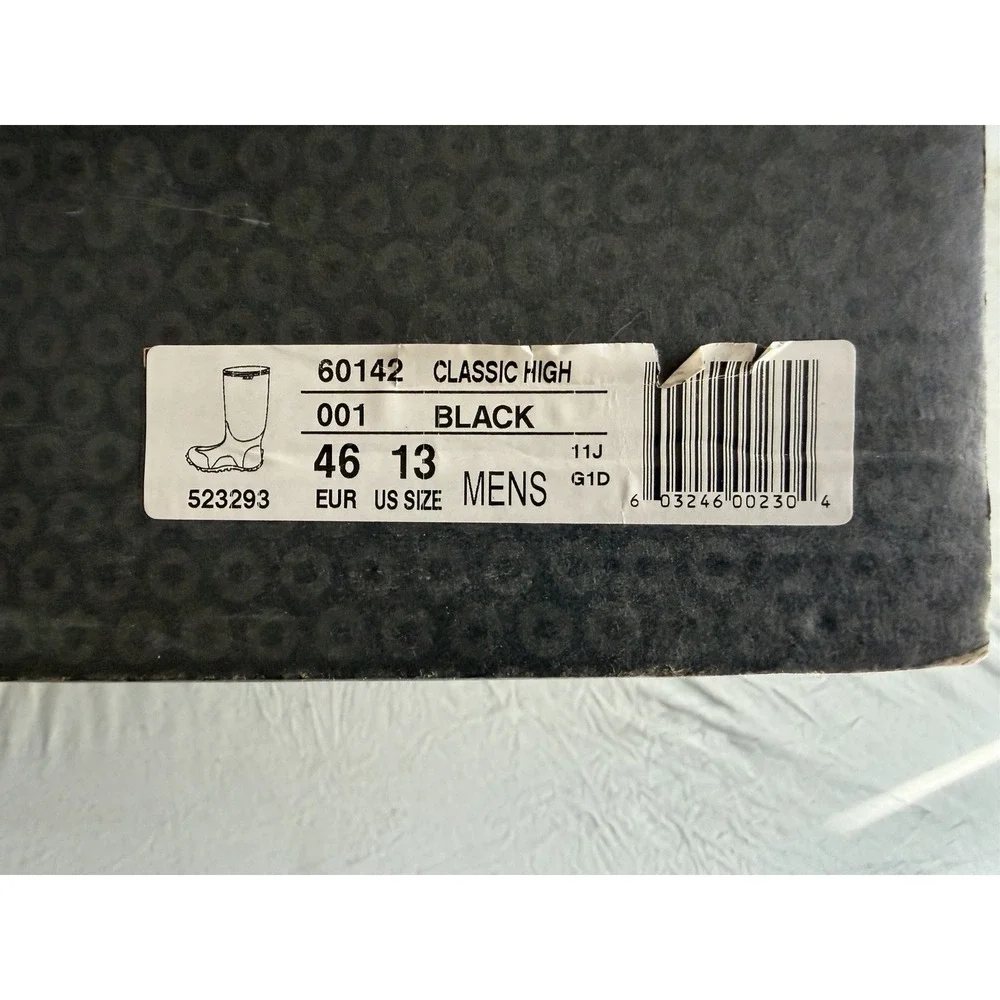 BOGS Classic High Men's Size 13 Black Waterproof Boots New in Box
